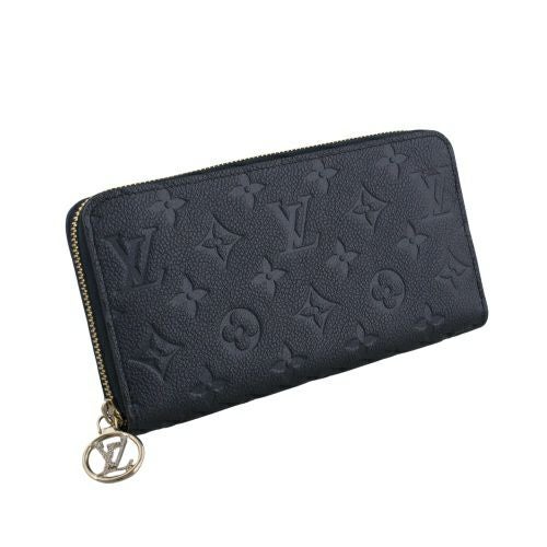 ルイヴィトン 長財布 レディース ジッピー･ウォレット モノグラム・アンプラント ネイビーブルー LOUIS VUITTON M82838