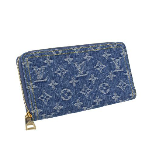 ルイヴィトン 長財布 レディース ジッピー･ウォレット モノグラム･デニム ブルー LOUIS VUITTON M82958
