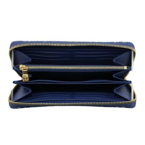 ルイヴィトン 長財布 レディース ジッピー･ウォレット モノグラム･デニム ブルー LOUIS VUITTON M82958