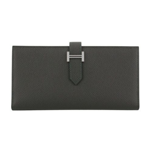 エルメス ベアンスフレ ヴェールグリ ヴォーエプソン シルバー金具 B刻印 HERMES Bearn Soufflet