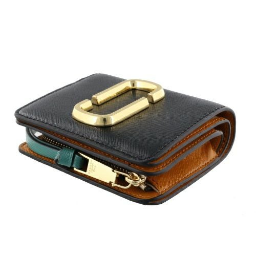マークジェイコブス 二つ折り財布 レディース SNAPSHOT ブラック Marc Jacobs M0013360 012 BLACK HONEY GINGER MULTI