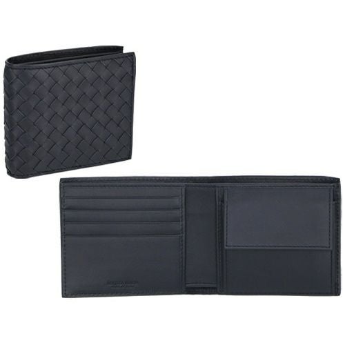ボッテガヴェネタ 二つ折り財布 メンズ イントレチャート ネイビー BOTTEGA VENETA 193642 V4651 8838