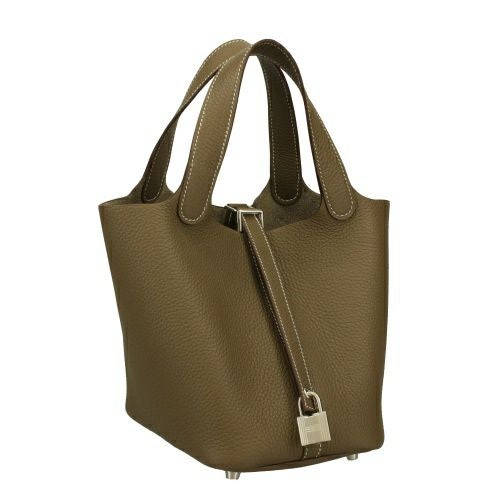 エルメス ピコタン・ロック18 PM エトゥープ トリヨンクレマンス シルバー金具 B刻印 HERMES Picotin PM