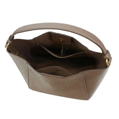 トリーバーチ ショルダーバッグ レディース MCGRAW SMALL BUCKET BAG ブラウン TORY BURCH 74956 963 SILVER MAPLE