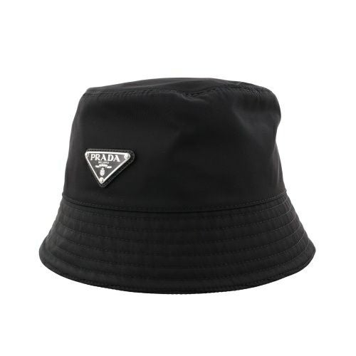 プラダ 帽子 バケットハット レディース トライアングル ロゴ ブラック