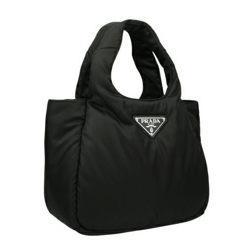 プラダ バッグ ブラック PRADA プラダ トライアングルロゴ ナイロン レザー ホーボーバッグ