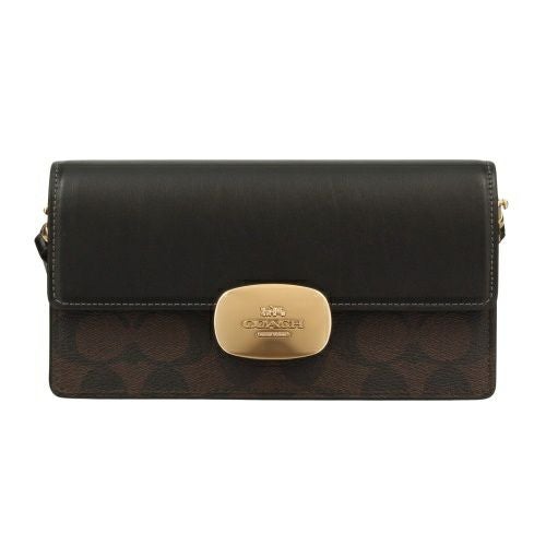 コーチ アウトレット COACH 二つ折り財布 シグネチャー ブラウン
