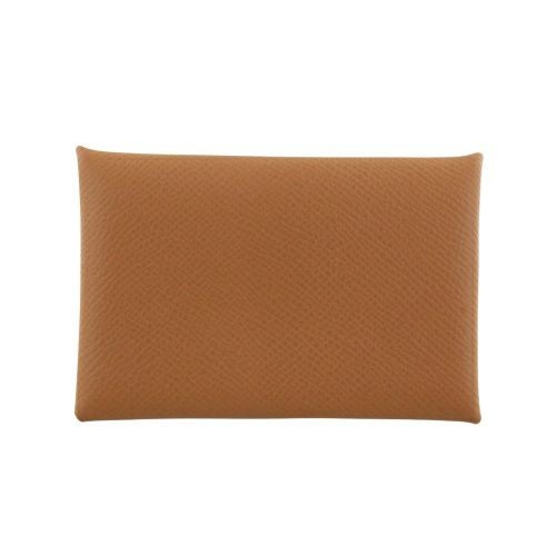 エルメス カードケース 名刺入れ カルヴィ ブラウン HERMES ゴールド