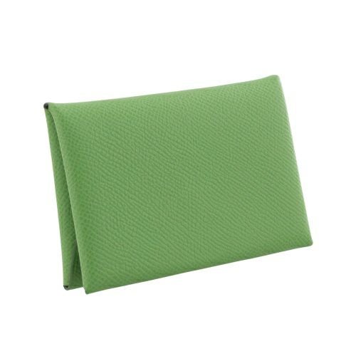 エルメス カードケース 名刺入れ カルヴィ デュオ グリーン HERMES ヴェールユッカ エプソン B刻印