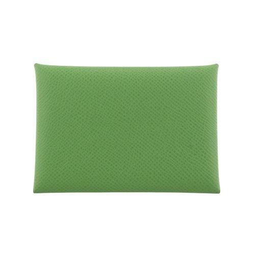 エルメス カードケース 名刺入れ カルヴィ デュオ グリーン HERMES ヴェールユッカ エプソン B刻印