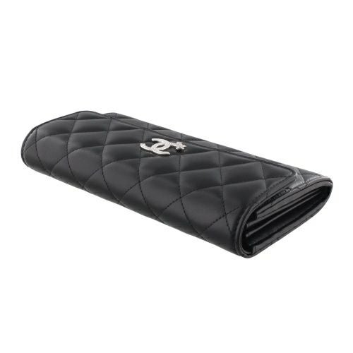 CHANEL 財布　レモンサワー 新品 CHANEL ミニ財布 黒 シルバー金具 BIG CCマーク AP3725 (CHANEL