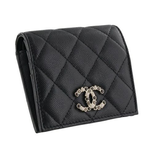 財布 CHANEL CHANEL シャネル 二つ折り長財布 カンボンライン カーフレザー