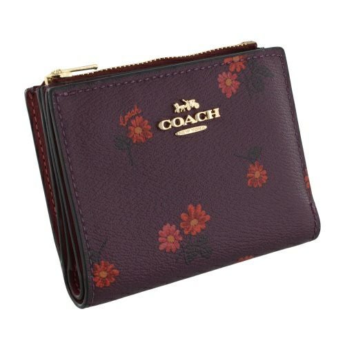 コーチ アウトレット 二つ折り財布 レディース カントリー フローラル パープル COACH OUTLET CM853 IMRPD ディープベリー