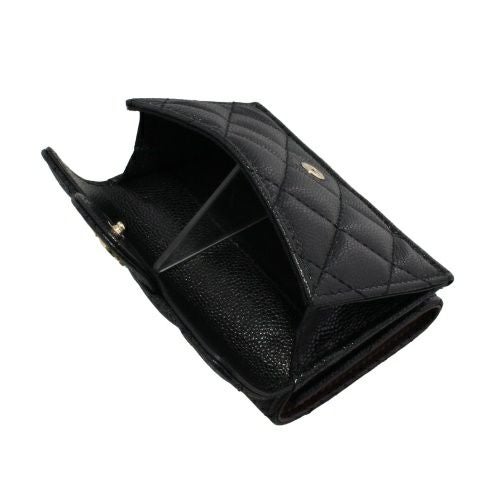シャネル 三つ折り財布 レディース CHANEL AP0230 B10583 C3906 ブラック