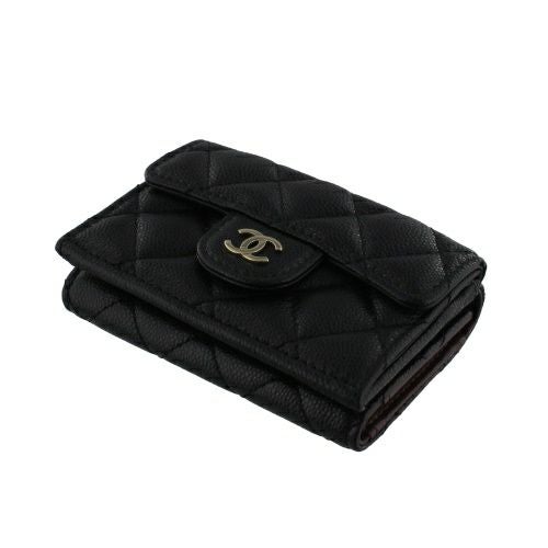 シャネル 三つ折り財布 レディース CHANEL AP0230 B10583 C3906 ブラック