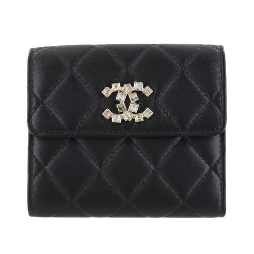 シャネル 三つ折り財布 レディース CHANEL AP3839 B15617 94305 ブラック