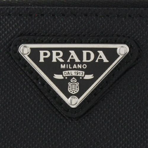 プラダ コインケース フラグメントケース レディース SAFFIANO TRIANGOLO ブラック PRADA 2MC086 QHH F0002 NERO