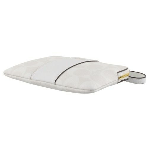 コーチ アウトレット ポーチ レディース シグネチャー コーテッド キャンバス リサイクル レザー コーナー ジップ リストレット COACH OUTLET CS602 IMRFF チョーク/グレイシャーホワイト