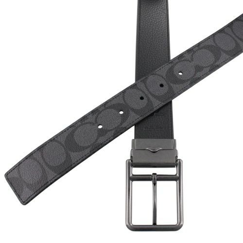 極美品　COACH　コーチ　シグネチャー　ブラック　ラバーベルト　ラインストーン コーチ アウトレット ベルト メンズ リバーシブル COACH OUTLET CQ006