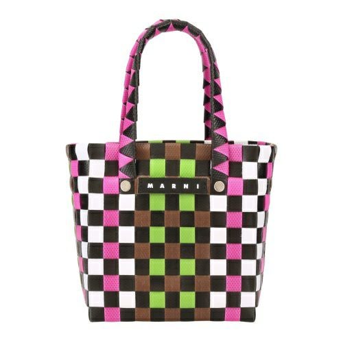 マルニ トートバッグ バスケットバッグ かごバッグ カゴ ロゴタグ レディース MARNI M00178M00IW 340 BLACK PINK