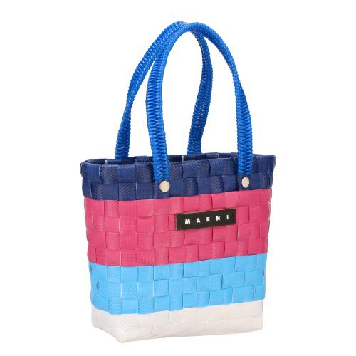 マルニ トートバッグ バスケットバッグ かごバッグ カゴ ロゴタグ レディース MARNI M00816MW81F 846 BLUE WHITE