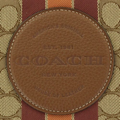 コーチ アウトレット トートバッグ レディース シグネチャー ブラウン COACH OUTLET C8417 IMVGB カーキ サドルマルチ