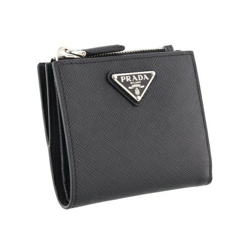 プラダ 二つ折り財布 メンズ SAFFIANO TRIANGOLO ブラック PRADA