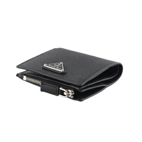 プラダ 二つ折り財布 メンズ SAFFIANO TRIANGOLO ブラック PRADA