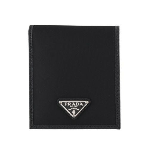 プラダ 二つ折り財布 メンズ TESSUTO SAFFIANO ブラック PRADA 2MO738