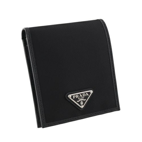 プラダ 二つ折り財布 メンズ TESSUTO SAFFIANO ブラック PRADA 2MO738