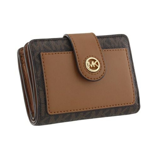 マイケルコース  二つ折り財布 モノグラム ブラウンorバニラ マイケル マイケル コース MICHAEL MICHAEL KORS ☆$98 MKモノグラム柄