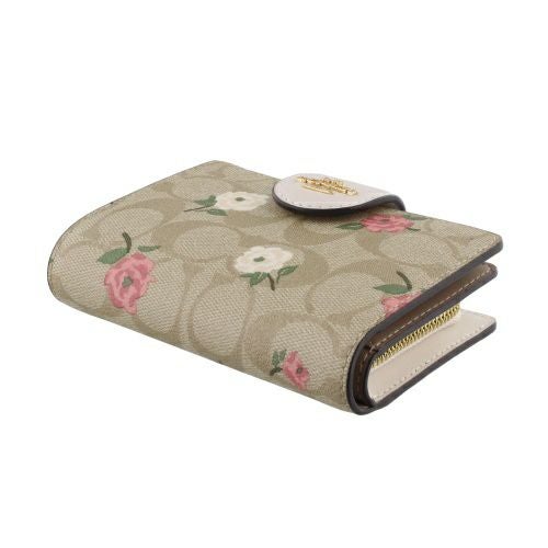 コーチ アウトレット 二つ折り財布 レディース シグネチャー ホワイト COACH OUTLET CR968 IMOTV ライトカーキ/チョークマルチ