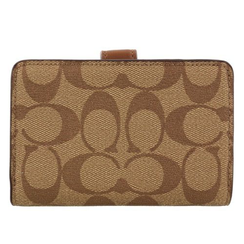 コーチ アウトレット 二つ折り財布 レディース シグネチャー ブラウン COACH OUTLET F23553 IME74 カーキ/サドル2