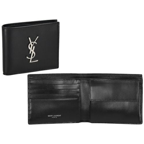 サンローラン 二つ折り財布 メンズ ブラック SAINT LAURENT PARIS 463249 0SX0E 1000
