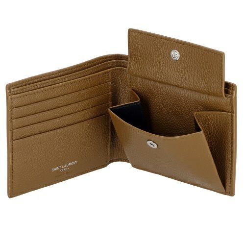 サンローラン 二つ折り財布 メンズ ブラウン SAINT LAURENT PARIS
