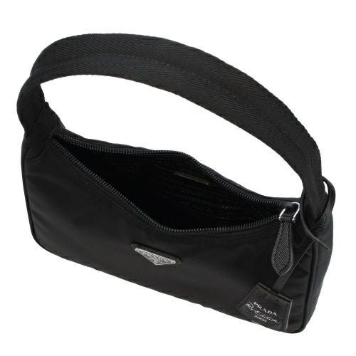【美品】プラダ 【PRADA】リエディション2000 リナイロン ミニバッグ ブラック テスート トライアングルロゴ ホーボー ショルダーバッグ 1NE515 RDH0 F0002 Re-Edition 2000 Re-Nylon Mini Bag【Aランク】【中古】 PRADA（プラダ） ハンドバッグ Re-Nylon Re-Edition エディション 2000