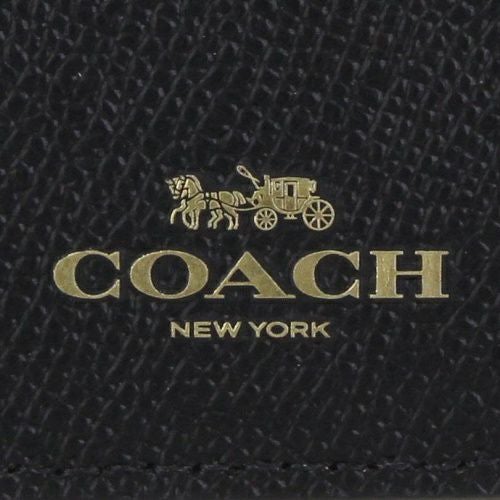 コーチ アウトレット カードケース ID ケース レディース クロスグレイン レザー ランヤード ブラック COACH OUTLET 57311 IMBLK