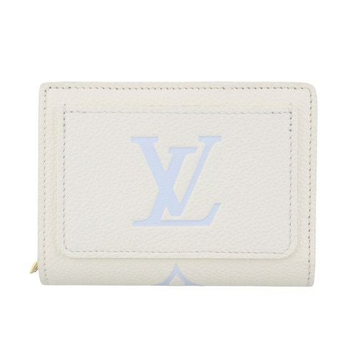 ルイヴィトン 二つ折り財布 レディース モノグラム アンプラント ポルトフォイユ・クレア ホワイト LOUIS VUITTON M82934 ラテホワイト/キャンディーブルー