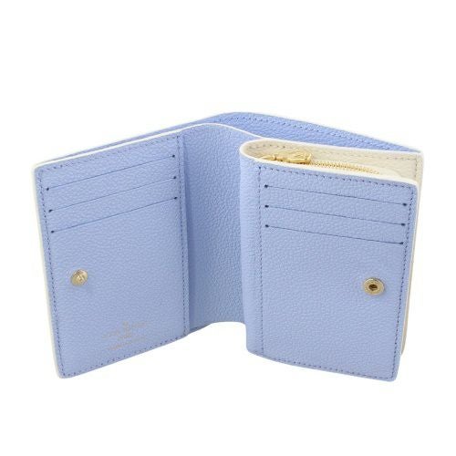 ルイヴィトン 二つ折り財布 レディース モノグラム アンプラント ポルトフォイユ・クレア ホワイト LOUIS VUITTON M82934 ラテホワイト/キャンディーブルー