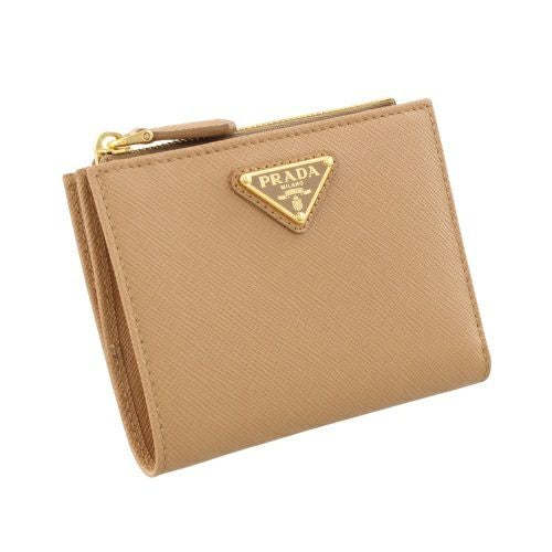 プラダ 二つ折り財布 レディース SAFFIANO TRIANGOLO サフィアーノ トライアングルロゴ ベージュ PRADA 1ML050 QHH F0018 NATURALE