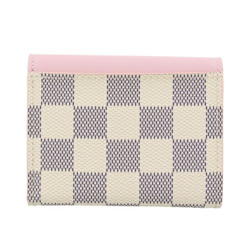 ルイヴィトン 三つ折り財布 レディース ダミエ アズール ポルトフォイユ・ゾエ ピンク LOUIS VUITTON N60292