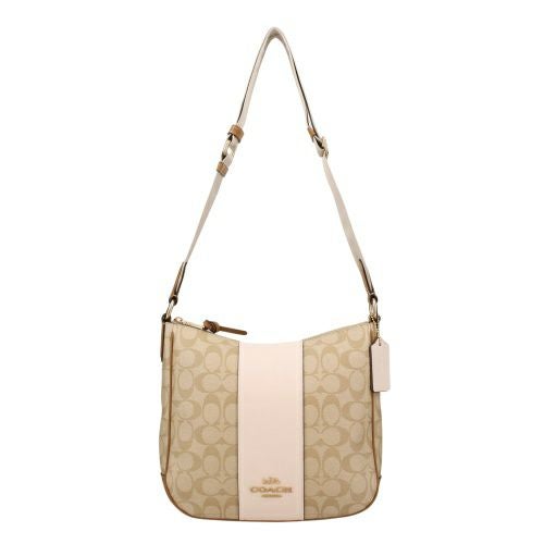 コーチ アウトレット ショルダーバッグ レディース エリー ファイル バッグ・シグネチャー キャンバス・ストライプ ベージュ COACH OUTLET CR124 IMWQJ チョーク/ライトサドル