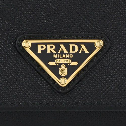 プラダ 三つ折り財布 レディース サフィアーノ トライアングルロゴ SAFFIANO TRIANGOLO ブラック PRADA 1MH044 QHH F0002 NERO
