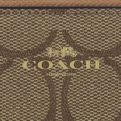 コーチ アウトレット 長財布 レディース シグネチャー スリム アコーディオン ジップ アラウンド ブラウン COACH OUTLET 59267 IMBDX