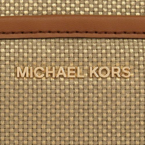 マイケルコース トートバッグ レディース タリア スモール メタリック コットン キャンバス ベージュ MICHAEL KORS 30S3GAMT5I PALE GOLD