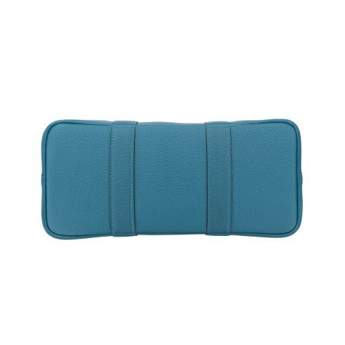 エルメス ガーデンパーティ30 TPM トワルオフィシェ ネゴンダ シルバー金具 B刻印 ブルー HERMES ブルーオーシャン/ブルーイズミール