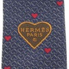 エルメス ネクタイ メンズ ブルー HERMES 658978T 02 MARINE FONCE/ROUGE