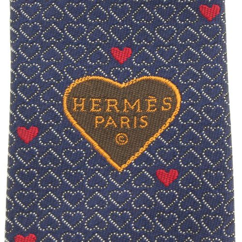 エルメス ネクタイ メンズ ブルー HERMES 658978T 02 MARINE FONCE/ROUGE