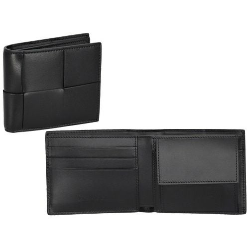 ボッテガヴェネタ 二つ折り財布 メンズ イントレチャート INTRECCIATO ブラック BOTTEGA VENETA 649605 V47V1 8803