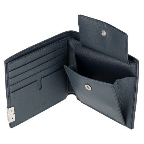 に*ん様 BURBERRY 青 レザー 二つ折り財布 バーバリー 二つ折り財布 メンズ ネイビー BURBERRY 8089532 C1101